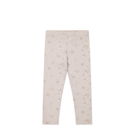 Organic Cotton Fine Rib Everyday Legging - Petite Fleur Violet Childrens Legging from Jamie Kay NZ