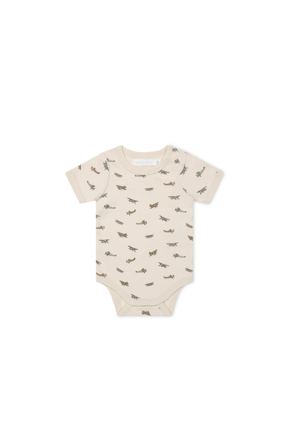 Organic Cotton Hudson Short Sleeve Bodysuit - Avion Shell Childrens Bodysuit from Jamie Kay NZ