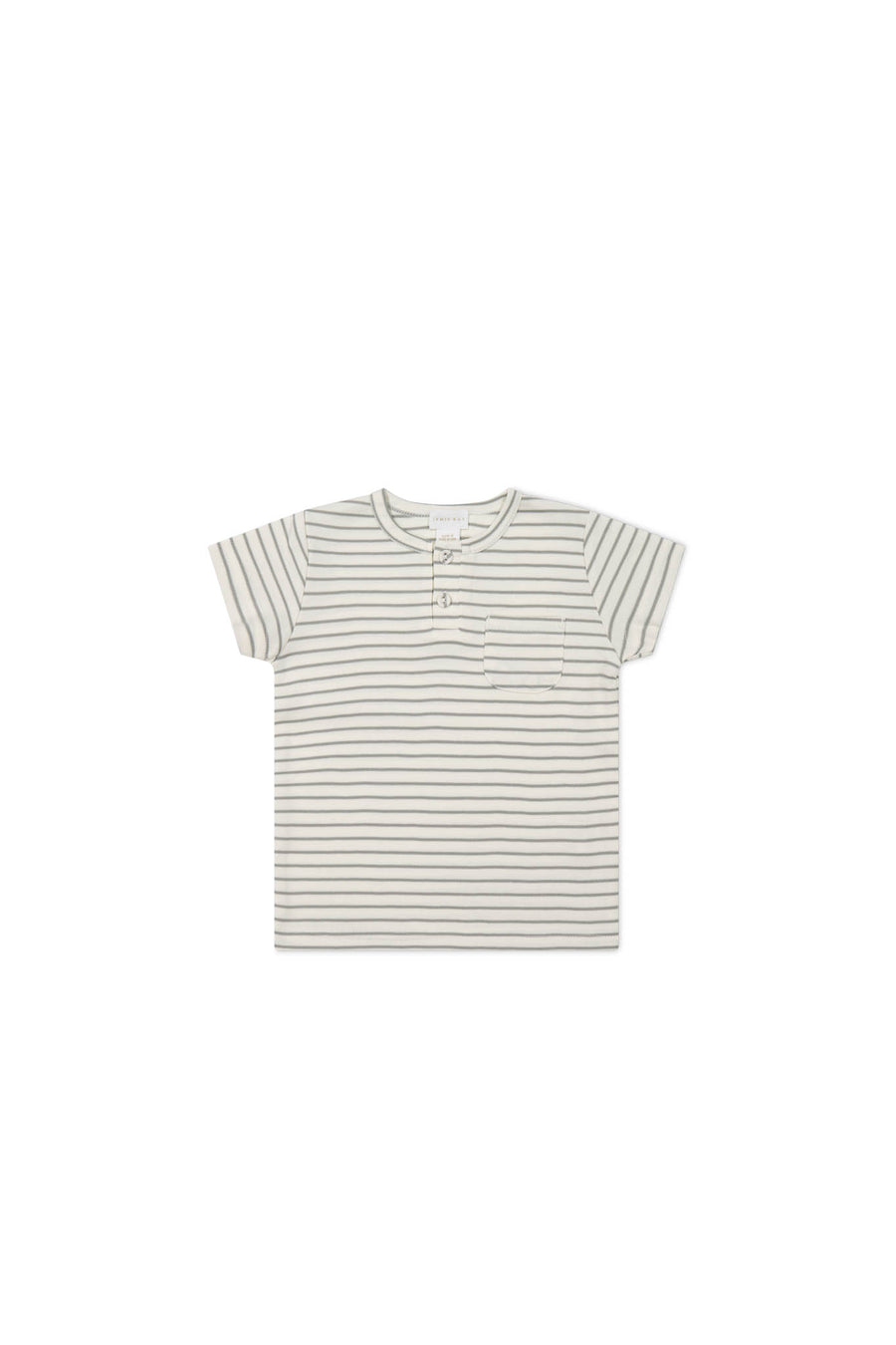 Pima Cotton Jason T-Shirt - Milford Sound/Cloud Stripe Childrens Top from Jamie Kay NZ