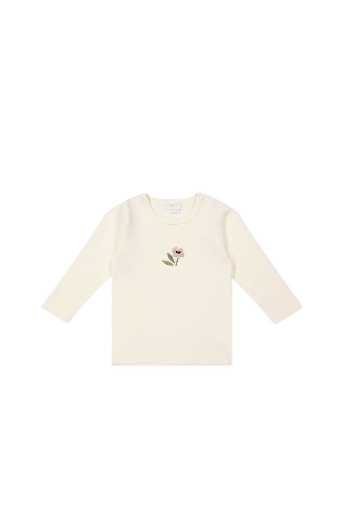 Pima Cotton Long Sleeve Top - Parchment Petite Goldie Childrens Top from Jamie Kay NZ