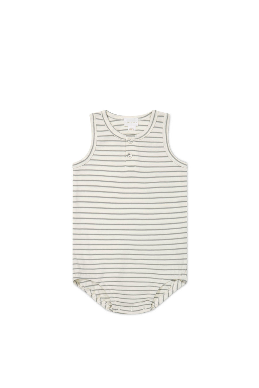 Pima Cotton Noah Playsuit - Milford Sound/Cloud Stripe Childrens Playsuit from Jamie Kay NZ