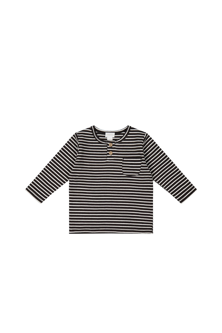 Pima Cotton Diego Top - Jason Stripe Cloud/Dark Chocolate Childrens Top from Jamie Kay NZ