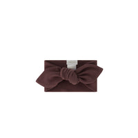 Organic Cotton Fine Rib Headband - Deep Cocoa Childrens Headband from Jamie Kay NZ