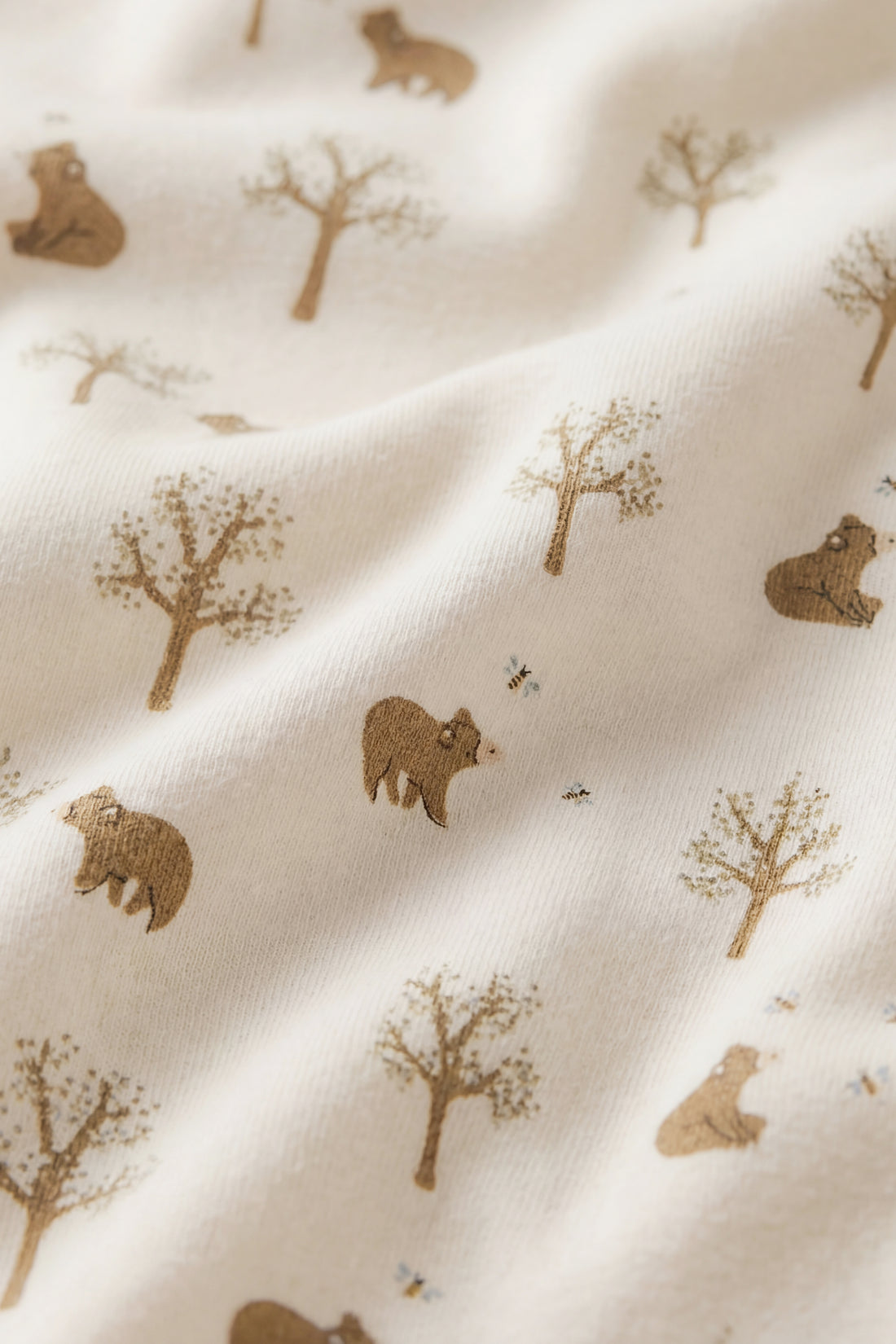 Organic Cotton Ames Wrap Long Sleeve Bodysuit - Honey Bear Cloud Childrens Bodysuit from Jamie Kay NZ