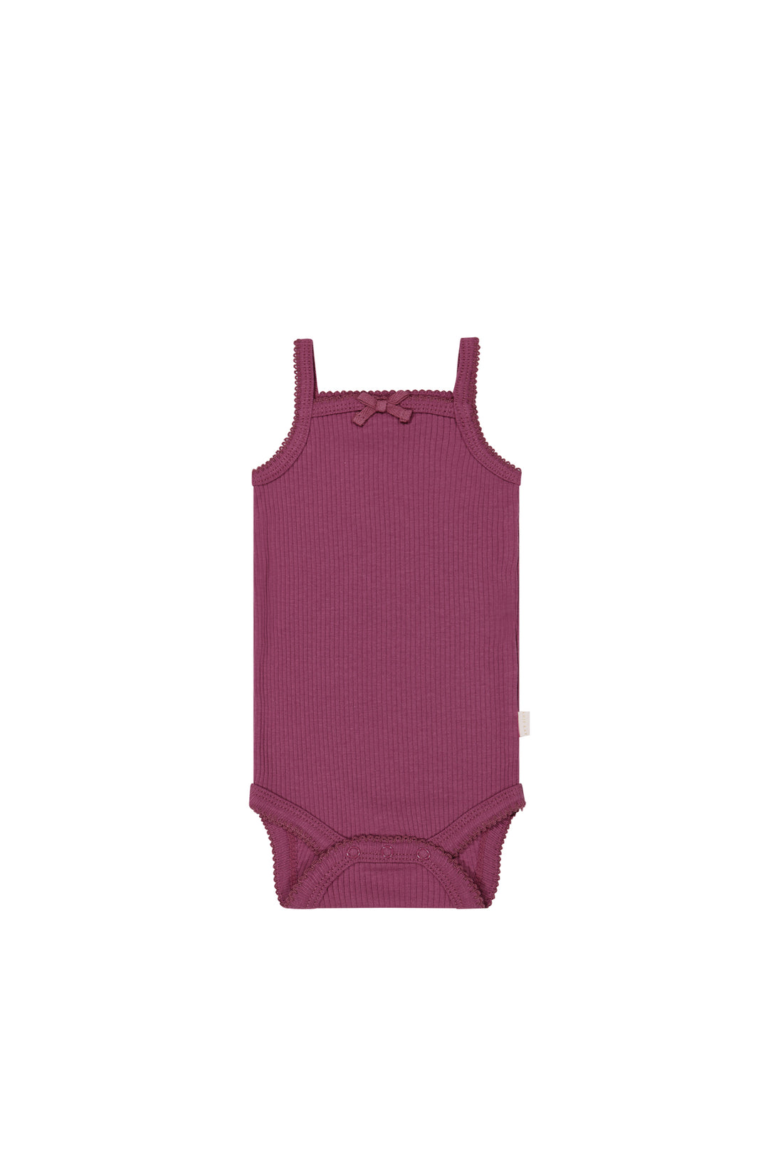 Organic Cotton Modal Singlet Bodysuit - Berry Compote