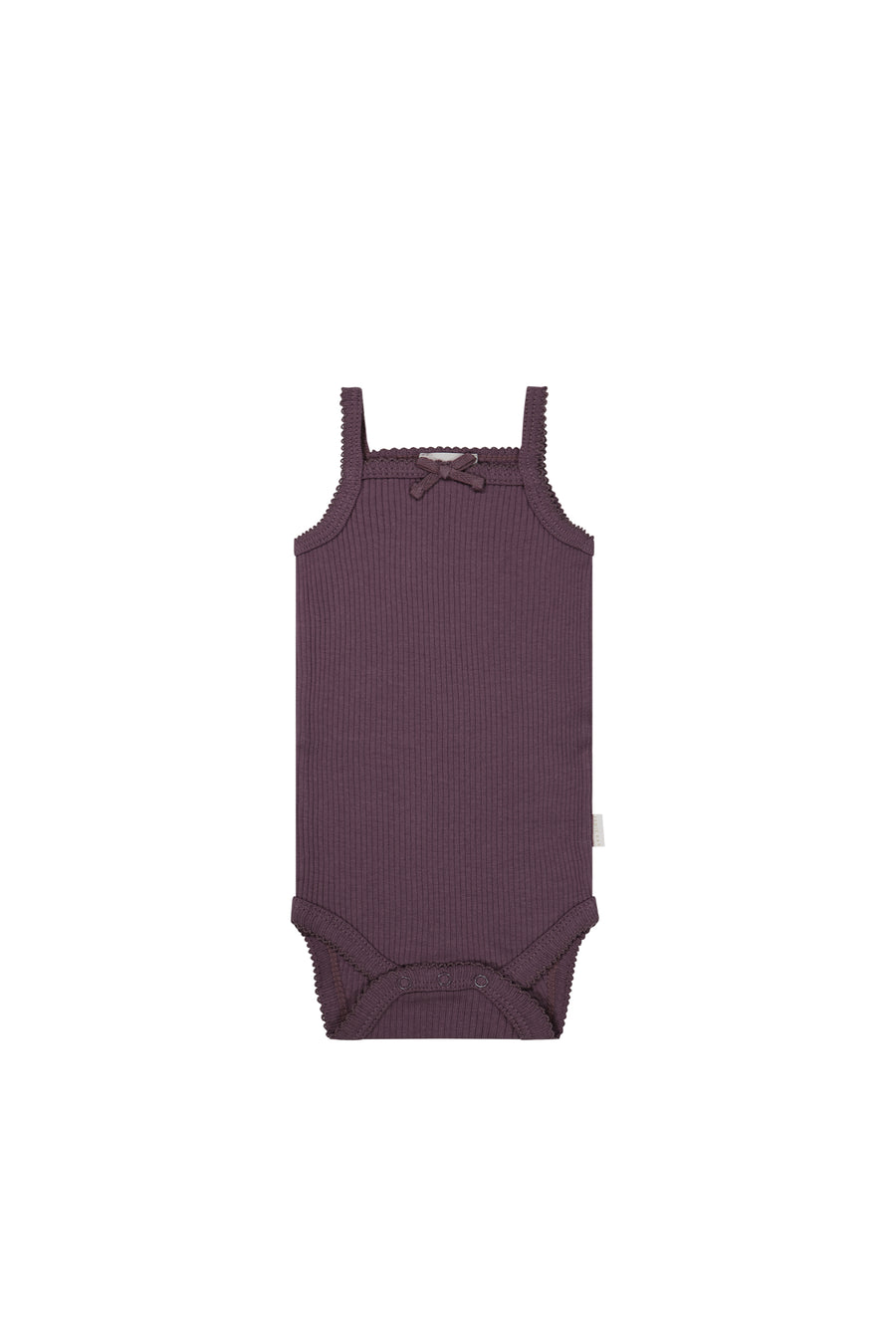 Organic Cotton Modal Singlet Bodysuit - Blackberry