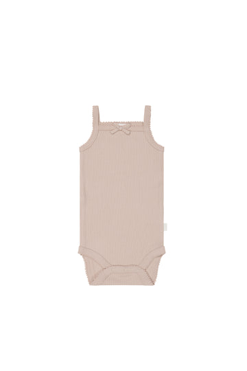 Organic Cotton Modal Singlet Bodysuit - Boto Pink Childrens Bodysuit from Jamie Kay NZ