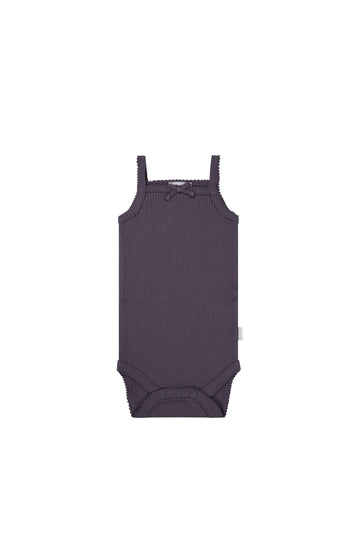 Organic Cotton Modal Singlet Bodysuit - Shale Childrens Bodysuit from Jamie Kay NZ