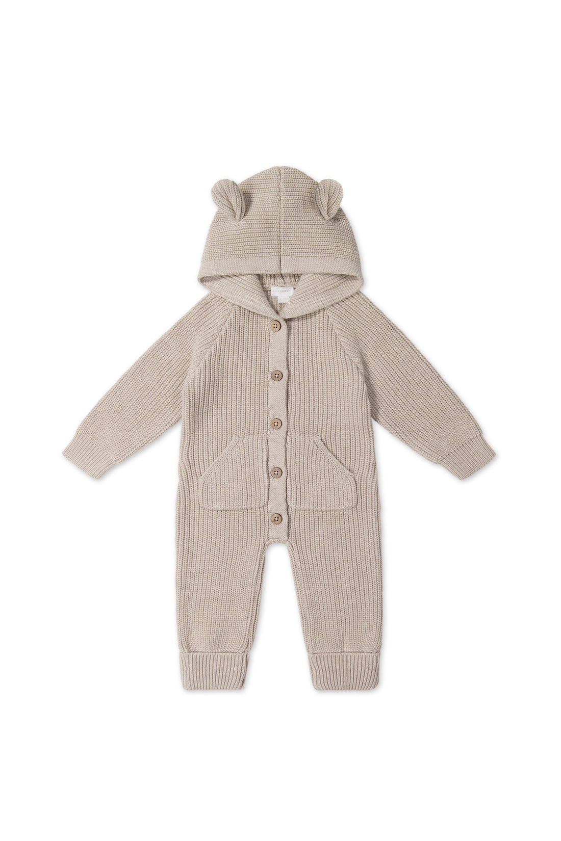 Bear Knit Onepiece - Sand Marle Fleck Childrens Onepiece from Jamie Kay NZ