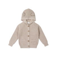 Humphrey Knitted Cardigan - Sand Marle Fleck Childrens Cardigan from Jamie Kay NZ