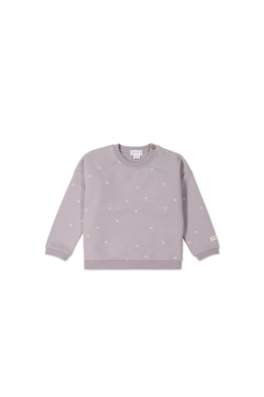 Organic Cotton Bobbie Sweatshirt - Annie Ditzy Violet Ice Childrens Top from Jamie Kay NZ