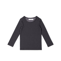 Organic Cotton Long Sleeve Top - Gingham Night Childrens Top from Jamie Kay NZ