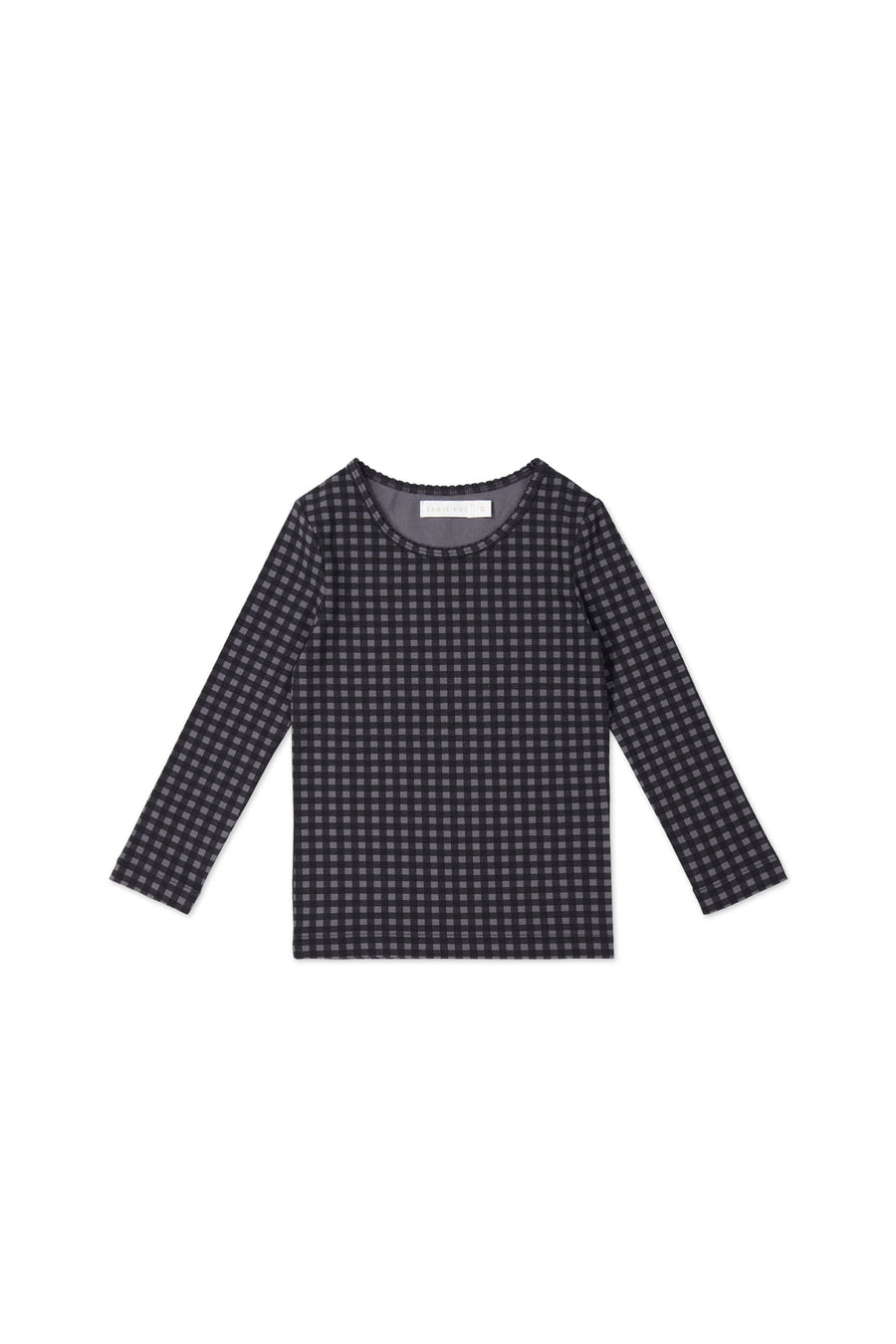 Organic Cotton Long Sleeve Top - Gingham Night Childrens Top from Jamie Kay NZ