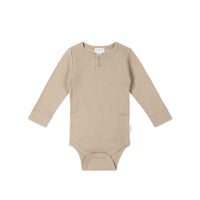 Organic Cotton Modal Long Sleeve Bodysuit - Fawn Childrens Bodysuit from Jamie Kay NZ