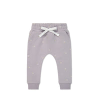 Organic Cotton Morgan Track Pant - Annie Ditzy Violet Ice Childrens Pant from Jamie Kay NZ