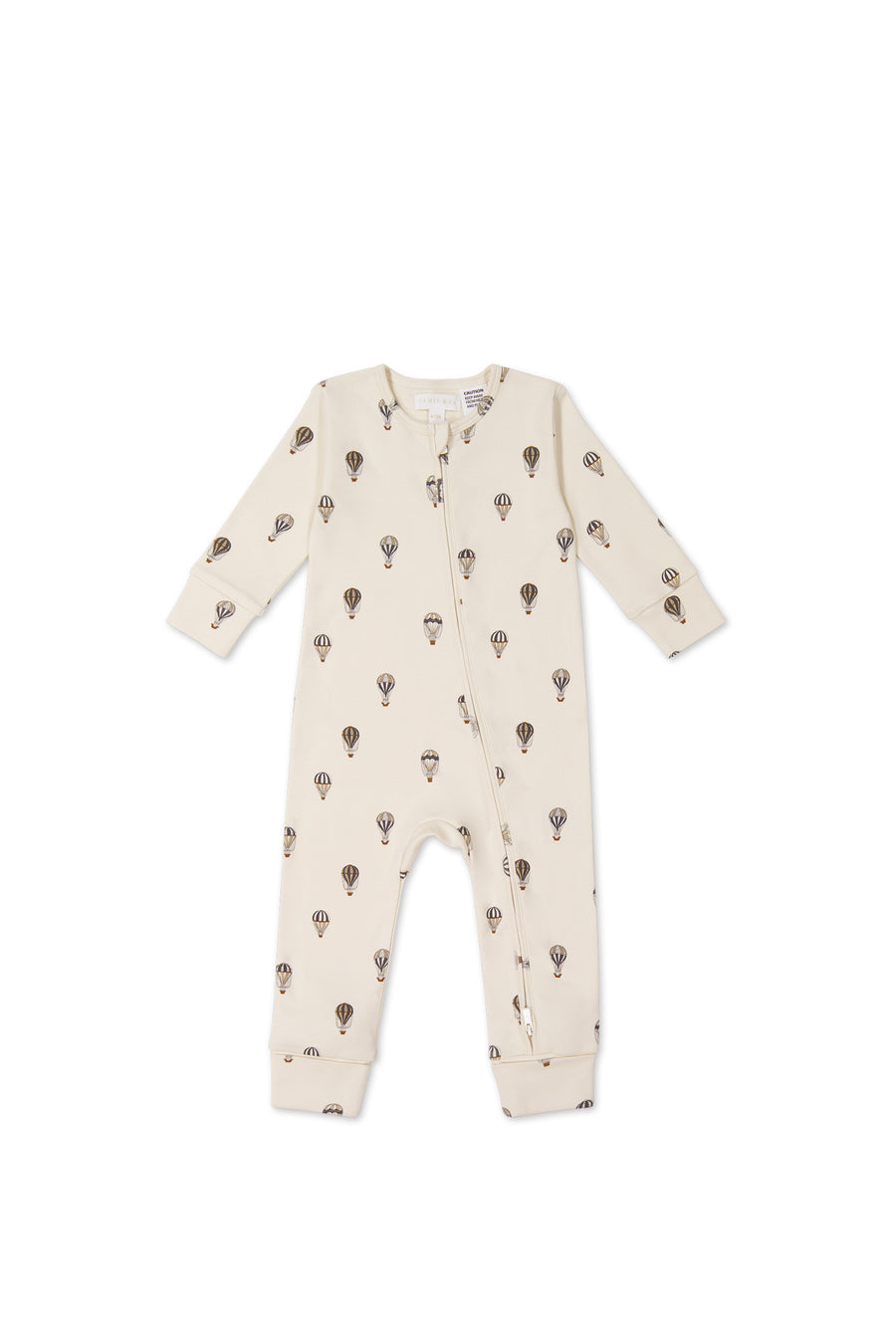 Organic Cotton Reese Zip Onepiece - Montgolfiere Cloud Childrens Onepiece from Jamie Kay NZ