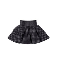 Organic Cotton Ruby Skirt - Gingham Night Childrens Skirt from Jamie Kay NZ