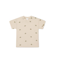 Pima Cotton Eddie T-Shirt - Henry Hedgehog Birch Childrens Top from Jamie Kay NZ