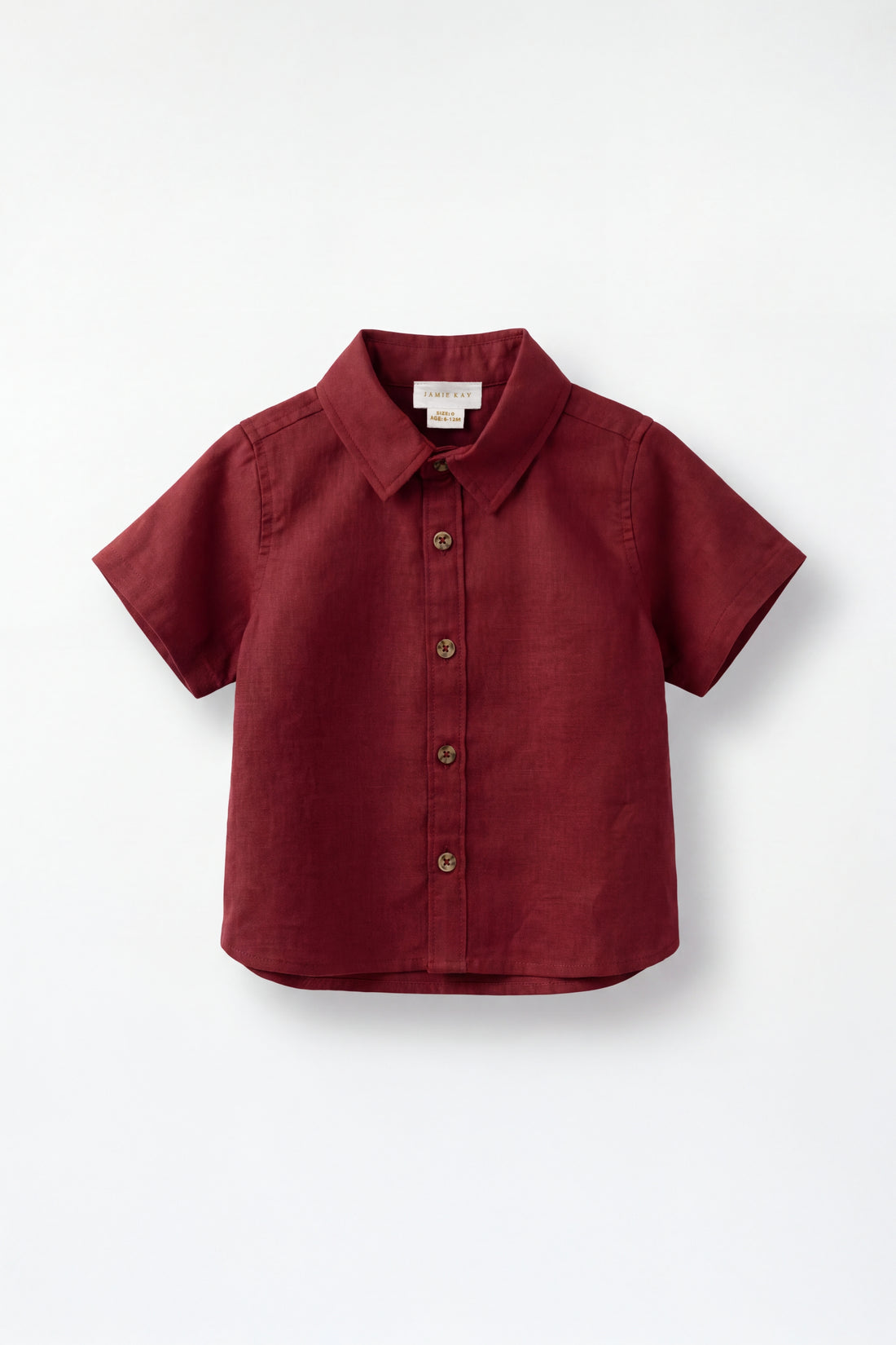 Linen Wendell Shirt - Cherry Childrens Top from Jamie Kay NZ
