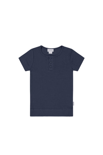 Organic Cotton Modal Henley Tee - Charter Childrens Top from Jamie Kay NZ