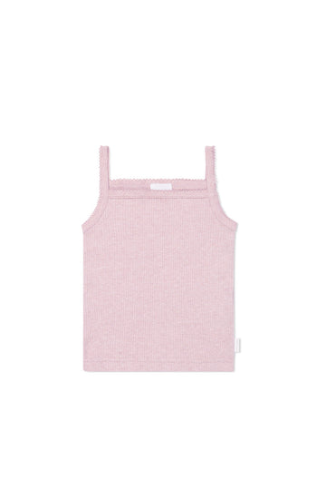 Organic Cotton Modal Marina Singlet - Orchid Marle Childrens Top from Jamie Kay NZ