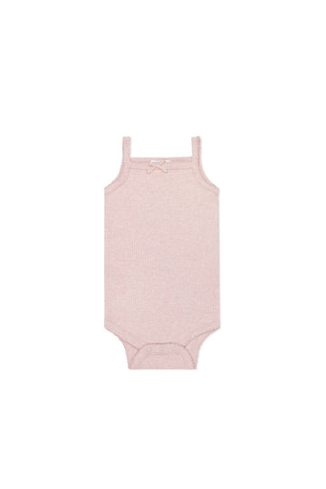 Organic Cotton Modal Singlet Bodysuit - Chalk Marle Childrens Bodysuit from Jamie Kay NZ