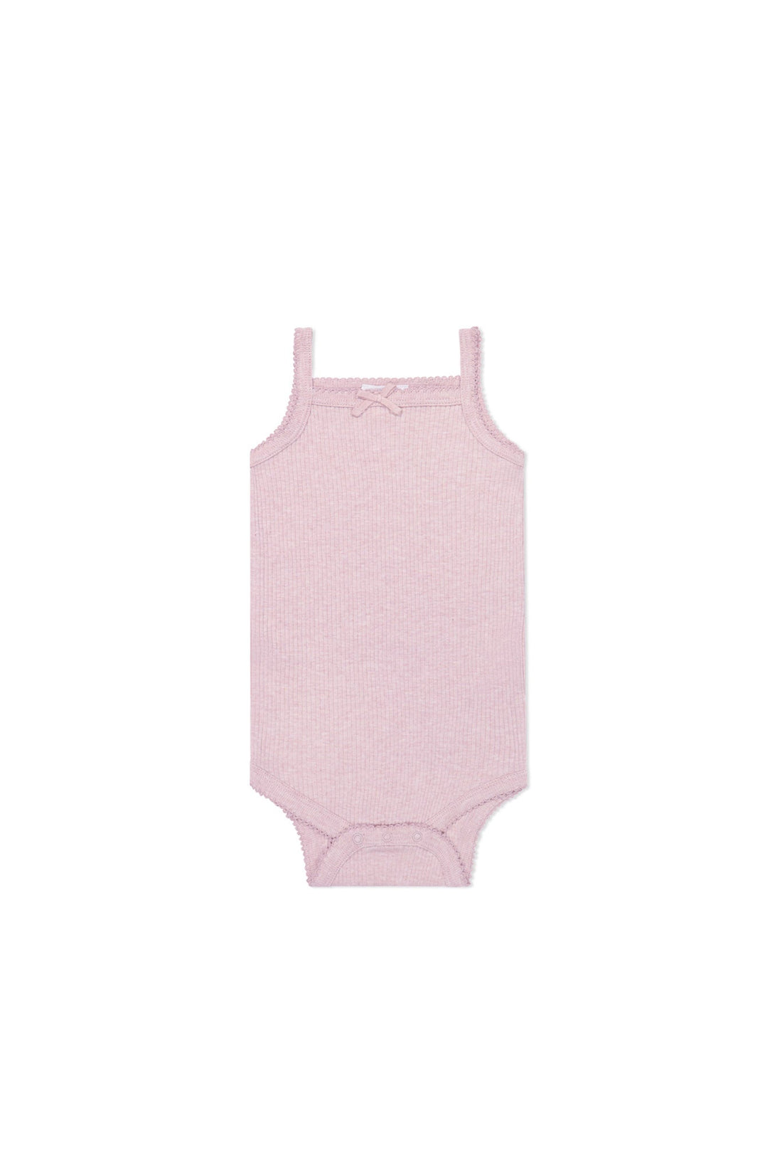Organic Cotton Modal Singlet Bodysuit - Orchid Marle Childrens Bodysuit from Jamie Kay NZ