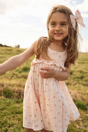 Organic Cotton Muslin Lola Dress - Meredith Morganite Childrens Dress from Jamie Kay NZ