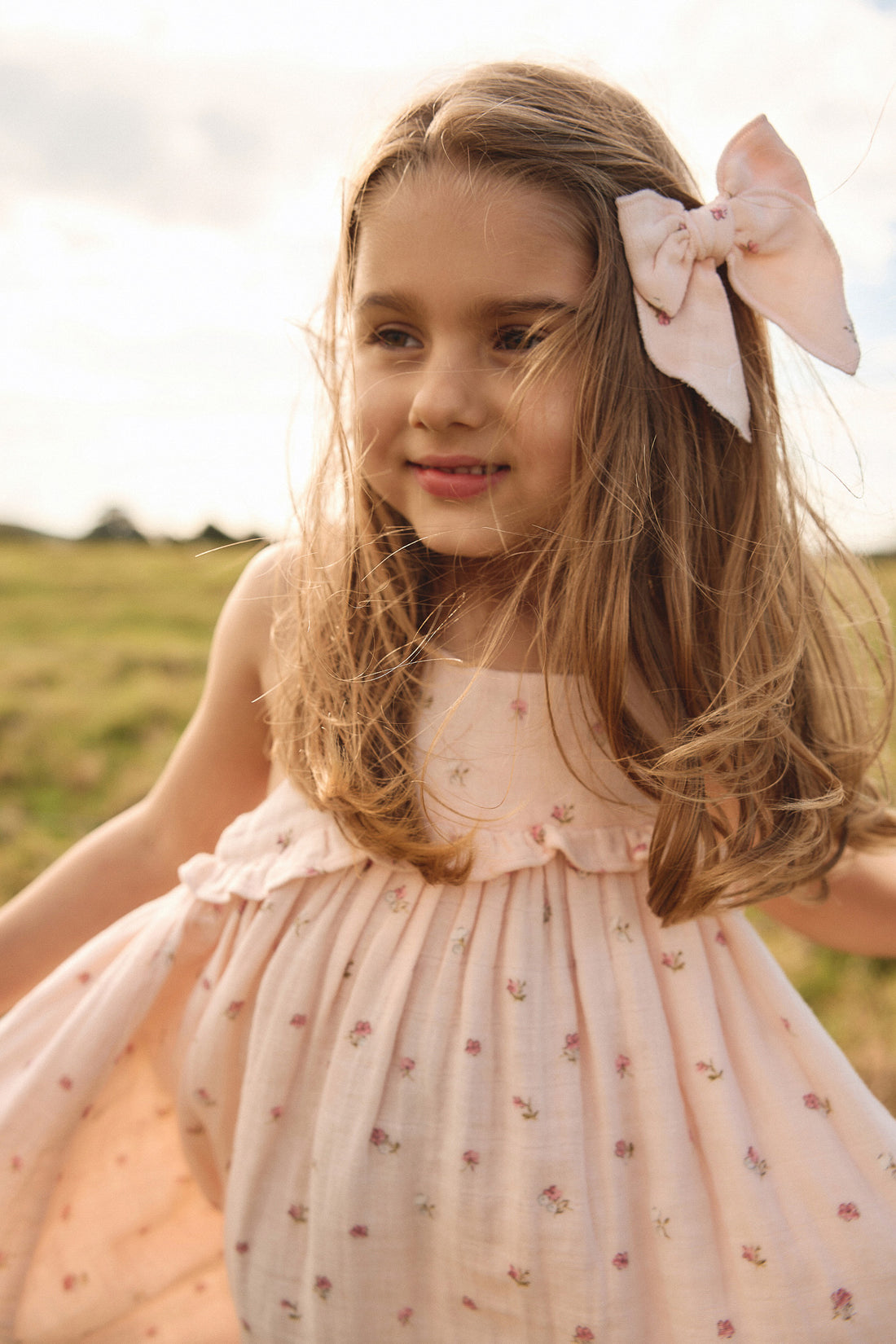 Organic Cotton Muslin Lola Dress - Meredith Morganite Childrens Dress from Jamie Kay NZ