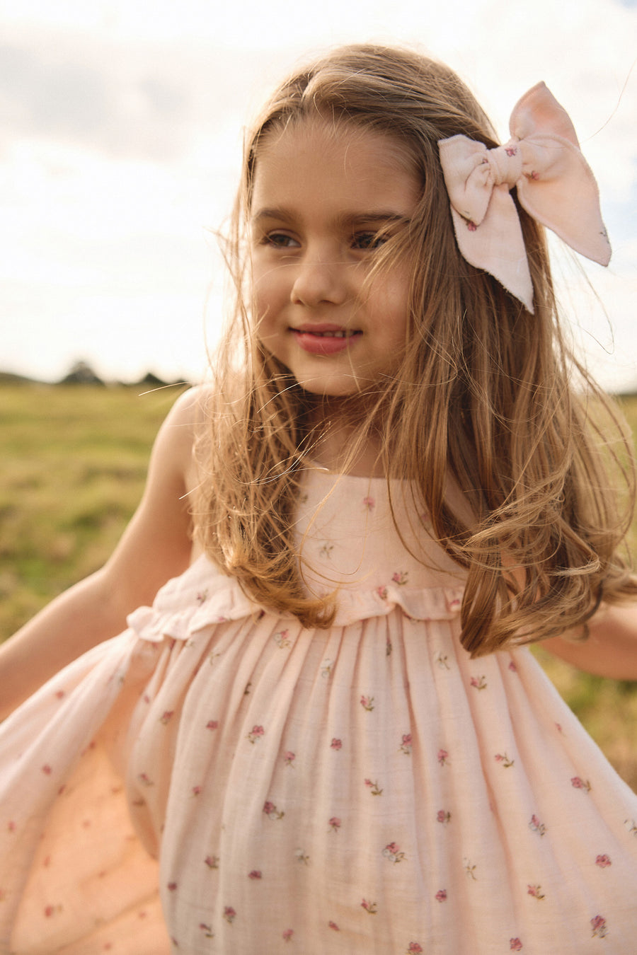 Organic Cotton Muslin Lola Dress - Meredith Morganite Childrens Dress from Jamie Kay NZ