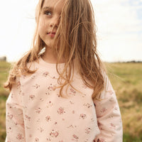 Organic Cotton Bobbie Sweatshirt - Petite Fleur Soft Peony Childrens Top from Jamie Kay NZ