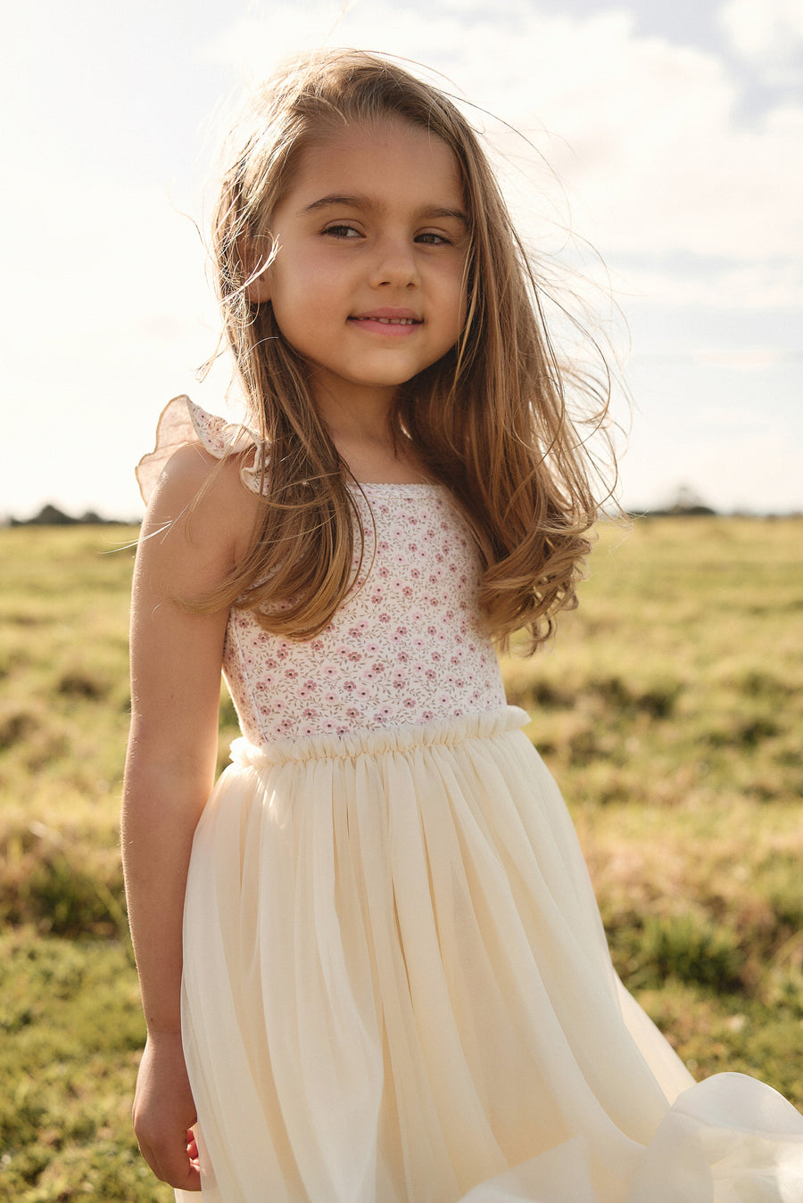 Katie Tutu Dress - Emmy Natural Childrens Dress from Jamie Kay NZ