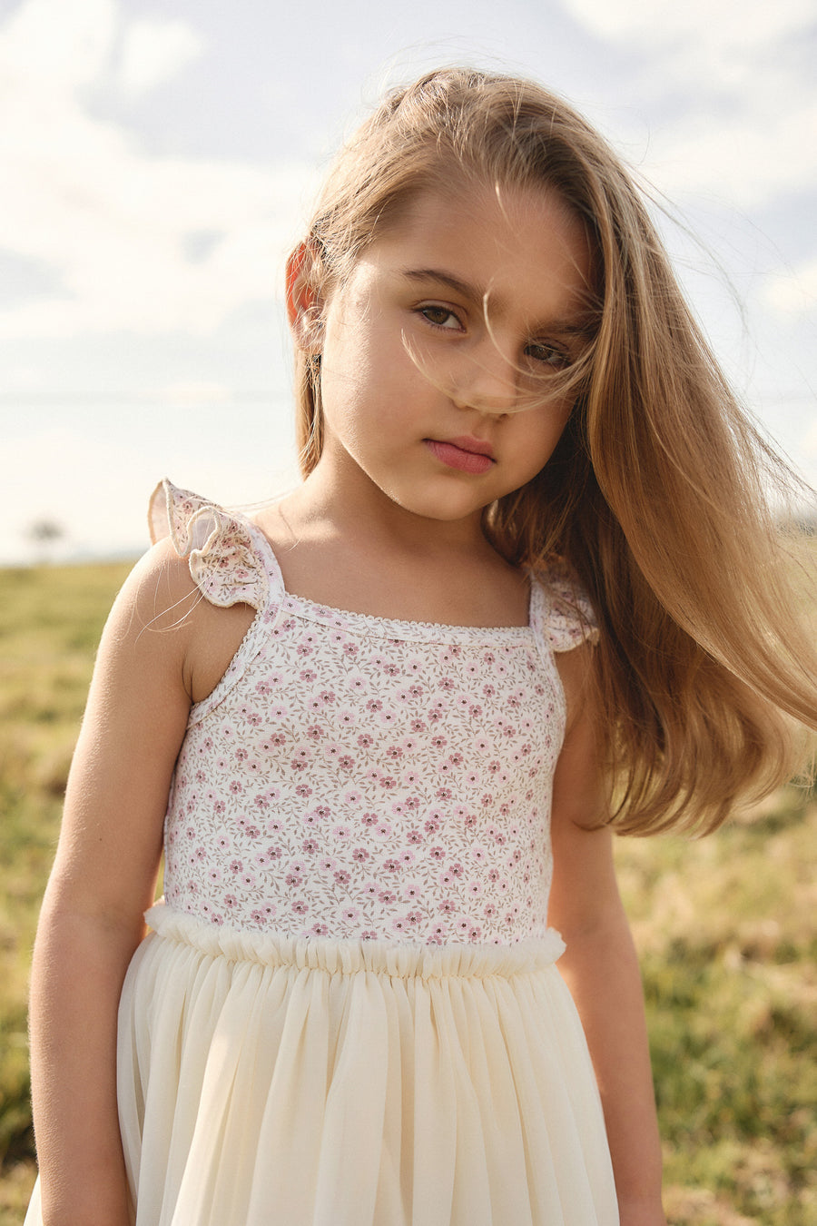 Katie Tutu Dress - Emmy Natural Childrens Dress from Jamie Kay NZ