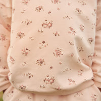 Organic Cotton Bobbie Sweatshirt - Petite Fleur Soft Peony Childrens Top from Jamie Kay NZ