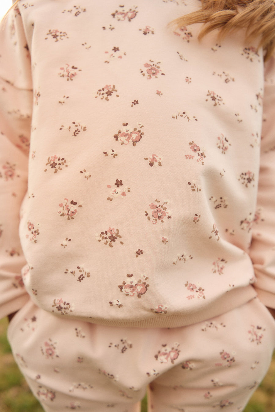 Organic Cotton Bobbie Sweatshirt - Petite Fleur Soft Peony Childrens Top from Jamie Kay NZ