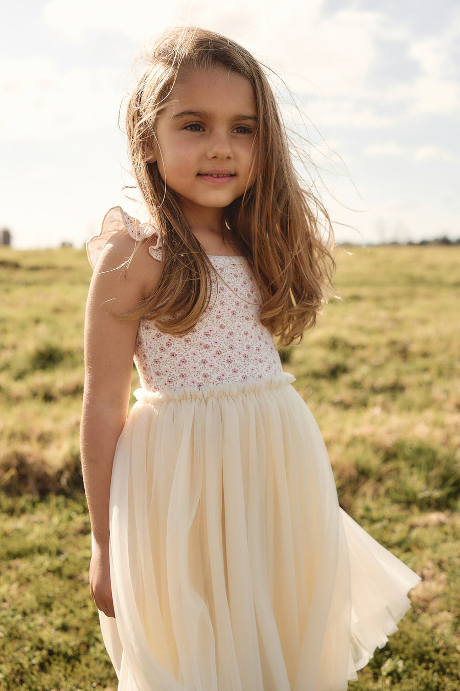 Katie Tutu Dress - Emmy Natural Childrens Dress from Jamie Kay NZ