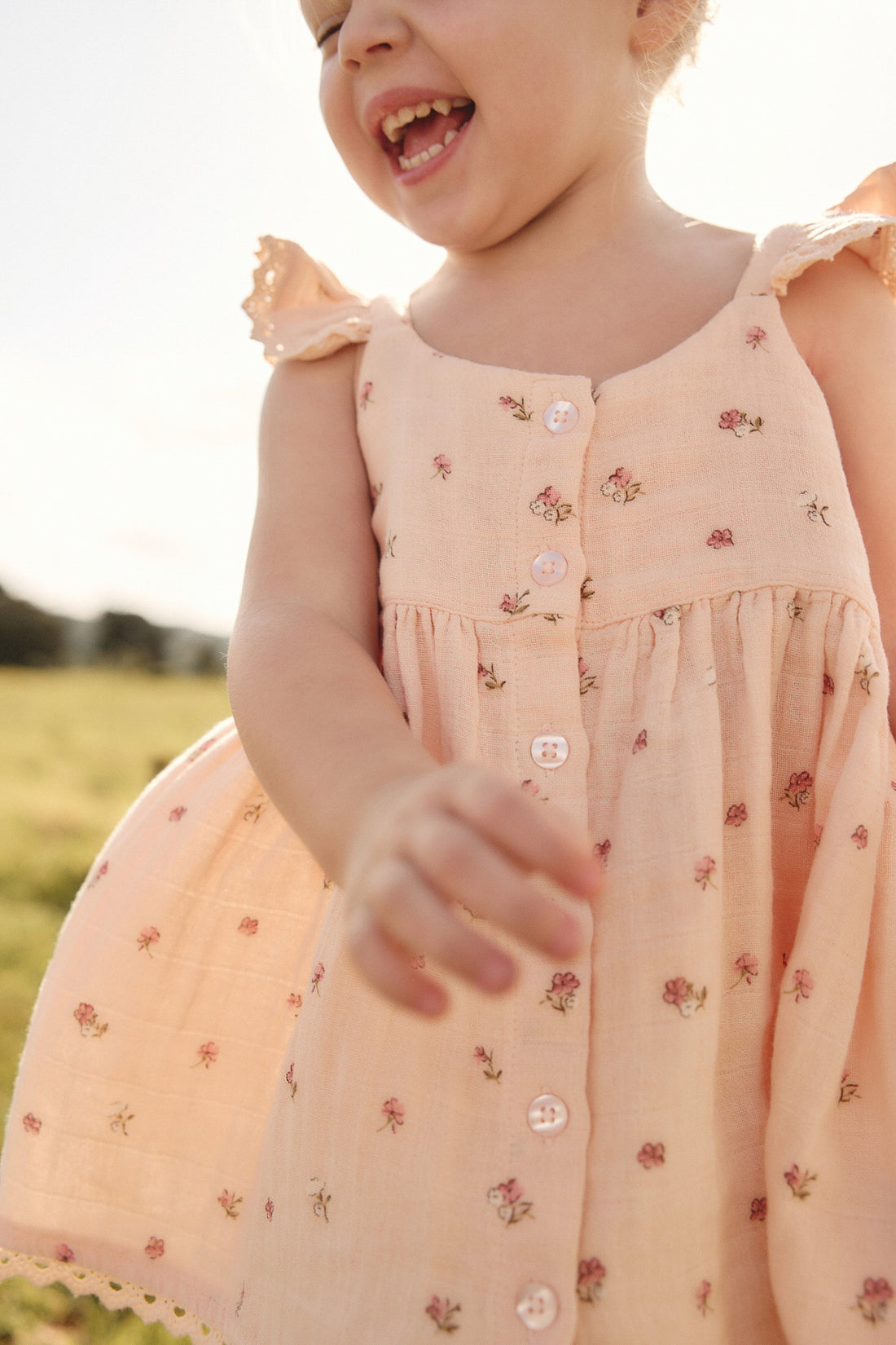 Organic Cotton Muslin Cassie Top - Meredith Morganite Childrens Top from Jamie Kay NZ