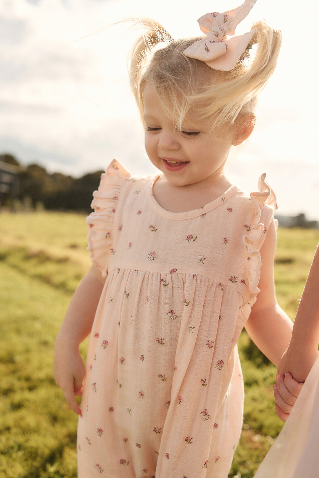 Organic Cotton Muslin Sadie Romper - Meredith Morganite Childrens Romper from Jamie Kay NZ