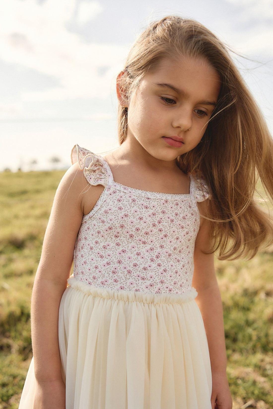 Katie Tutu Dress - Emmy Natural Childrens Dress from Jamie Kay NZ