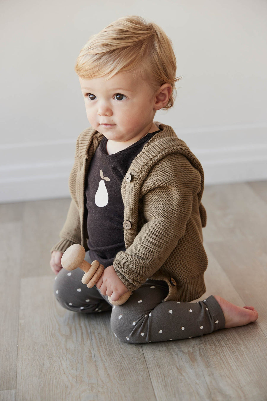 Pima Cotton Arnold Long Sleeve Top - Dark Chocolate Childrens Top from Jamie Kay NZ