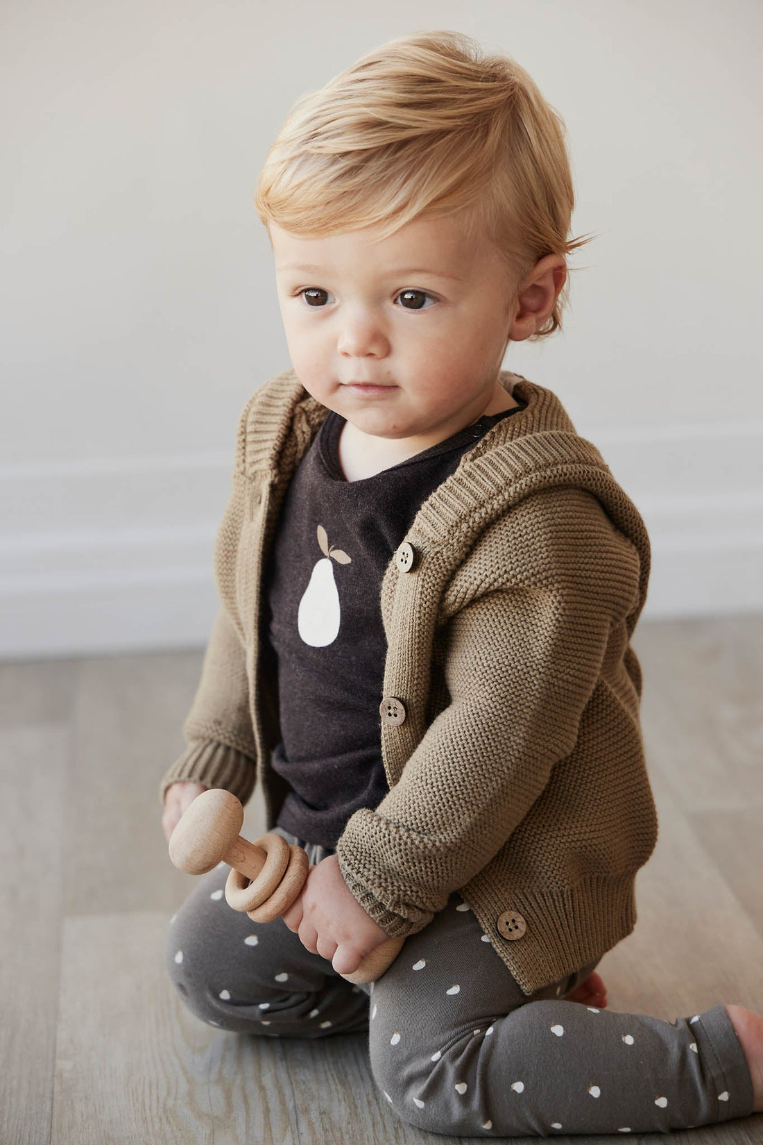 Pima Cotton Arnold Long Sleeve Top - Dark Chocolate Childrens Top from Jamie Kay NZ