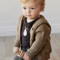 Pima Cotton Arnold Long Sleeve Top - Dark Chocolate Childrens Top from Jamie Kay NZ