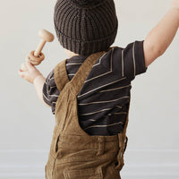 Pima Cotton Jason Tee - Easy Stripe Dark Chocolate/Woodsmoke Childrens Top from Jamie Kay NZ