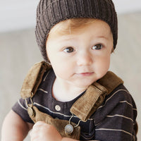 Pima Cotton Jason Tee - Easy Stripe Dark Chocolate/Woodsmoke Childrens Top from Jamie Kay NZ