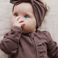 Organic Cotton Fine Rib Headband - Deep Cocoa Childrens Headband from Jamie Kay NZ