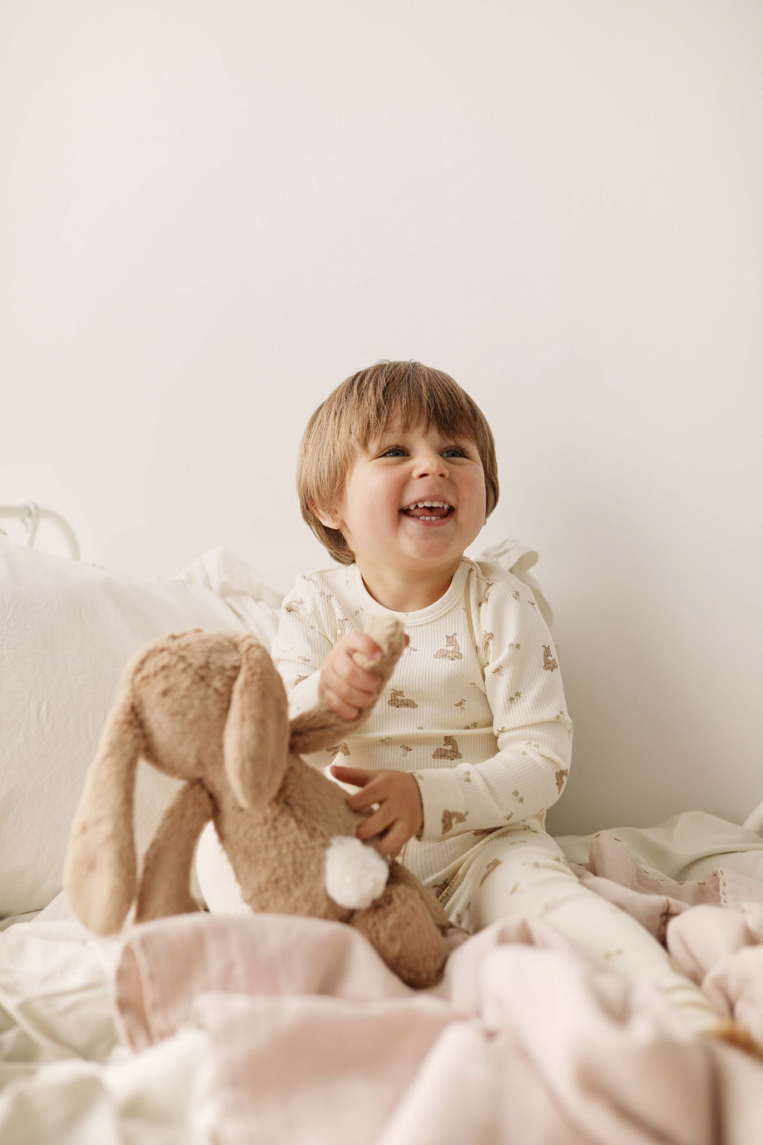 Organic Cotton Fine Rib Ellison Long Sleeve Pyjama Set - Clover Fields Childrens Pyjama from Jamie Kay NZ