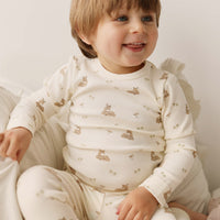 Organic Cotton Fine Rib Ellison Long Sleeve Pyjama Set - Clover Fields Childrens Pyjama from Jamie Kay NZ