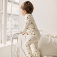 Organic Cotton Fine Rib Ellison Long Sleeve Pyjama Set - Clover Fields Childrens Pyjama from Jamie Kay NZ