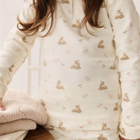 Organic Cotton Fine Rib Ellison Long Sleeve Pyjama Set - Little Fawn Childrens Pyjama from Jamie Kay NZ