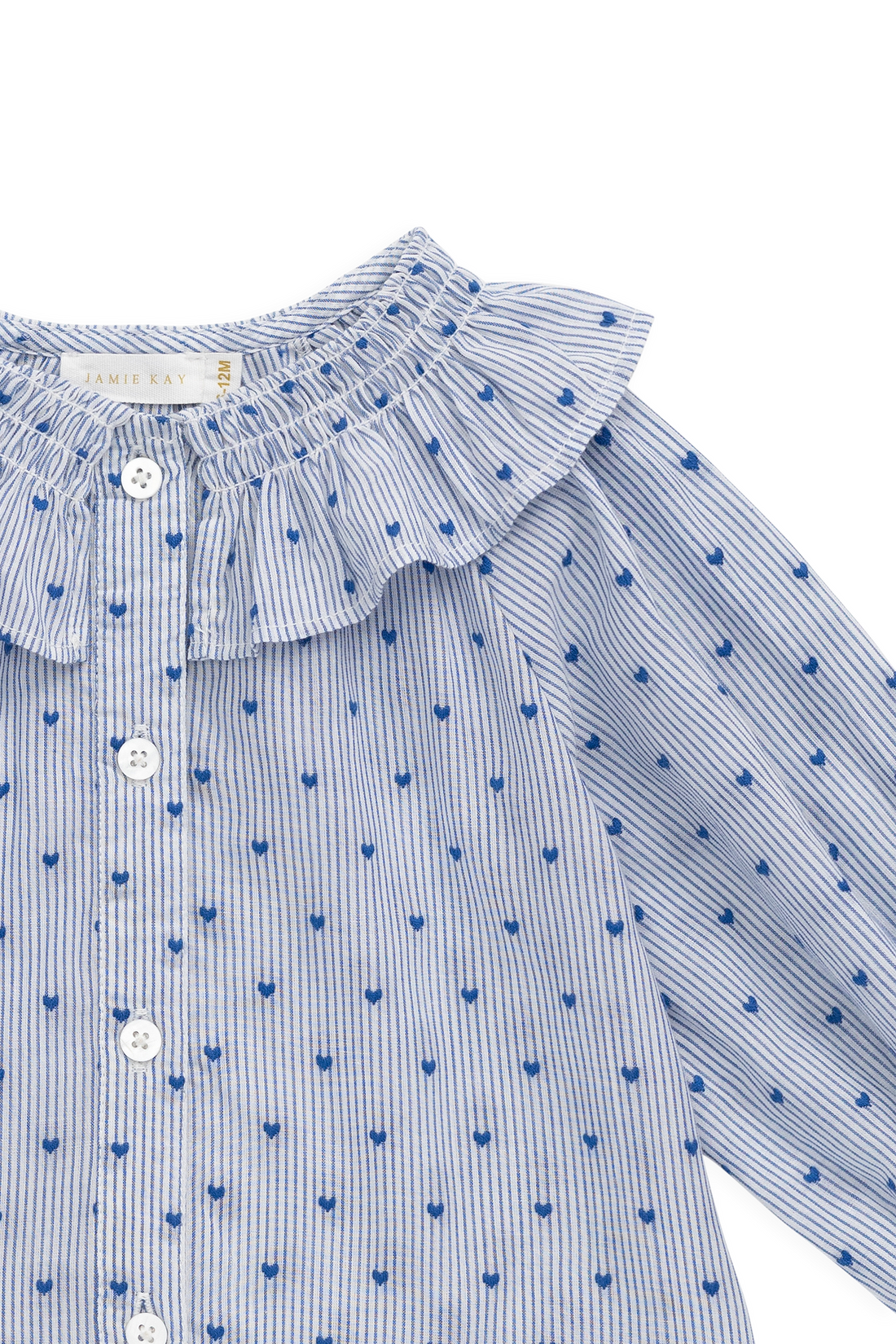 Organic Cotton Bellamy Blouse - Mon Amour Stripe Indigo Childrens Top from Jamie Kay NZ